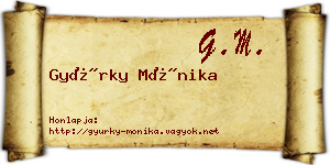 Gyürky Mónika névjegykártya