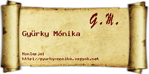 Gyürky Mónika névjegykártya